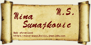 Mina Sunajković vizit kartica